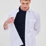 White Solid Slim Fit Shirt