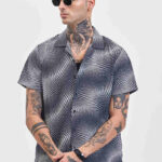 Grey Abstract Box Fit Shirt