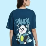 Graphic Printed Cotton Oversize Regular T-Shirt for Women